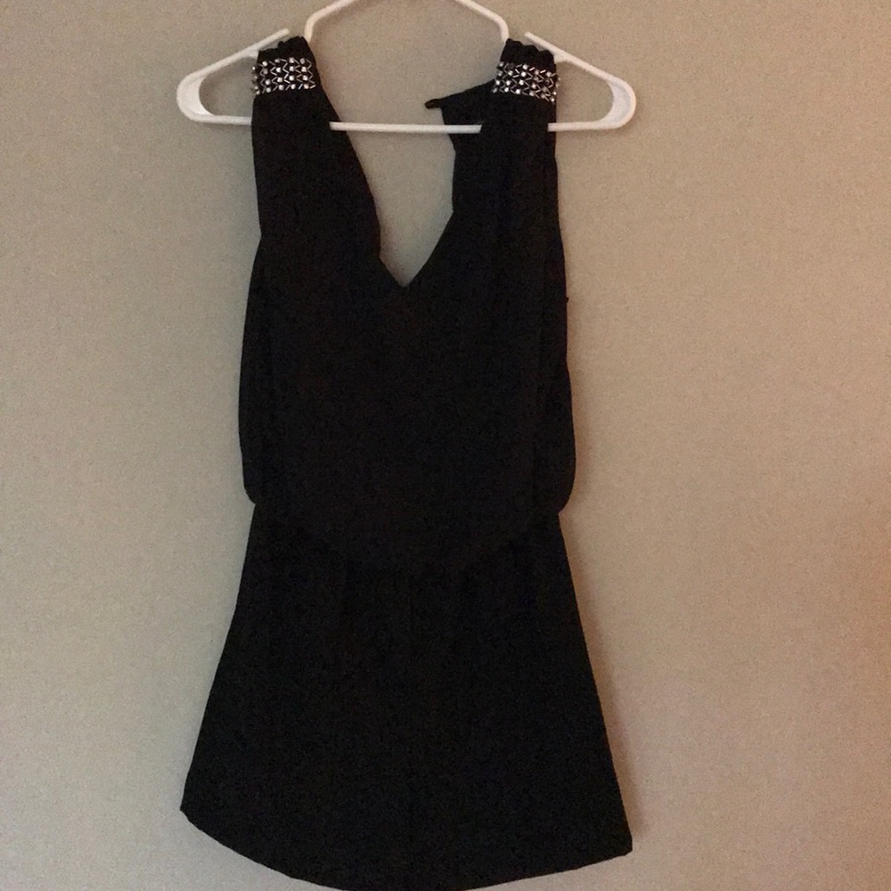 Black “Romper’ with Rhinestones details